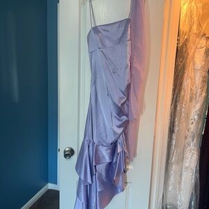 Chic Asymmetrical Lavender Dress